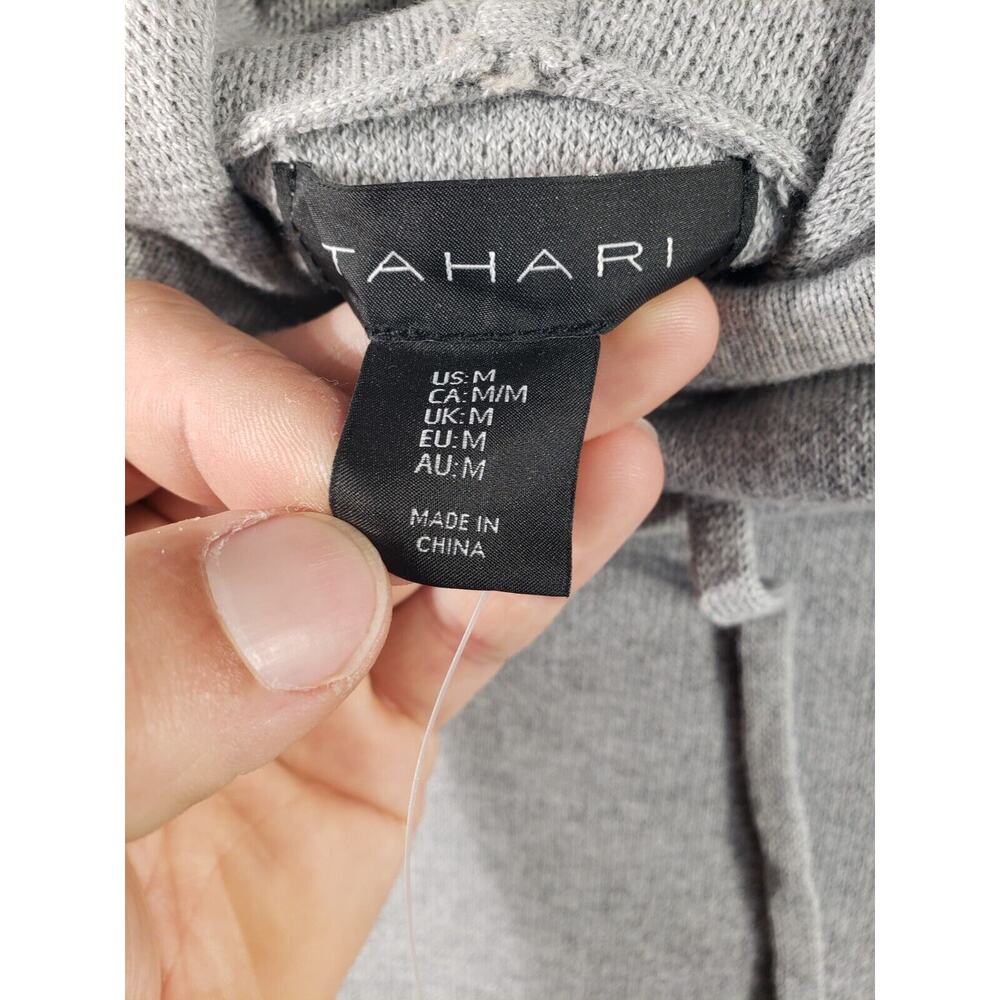 Tahari Hoodie Women's Medium Gray Pullover Cotton Stretch Athleisure Sweatshirt - Picture 7 of 10